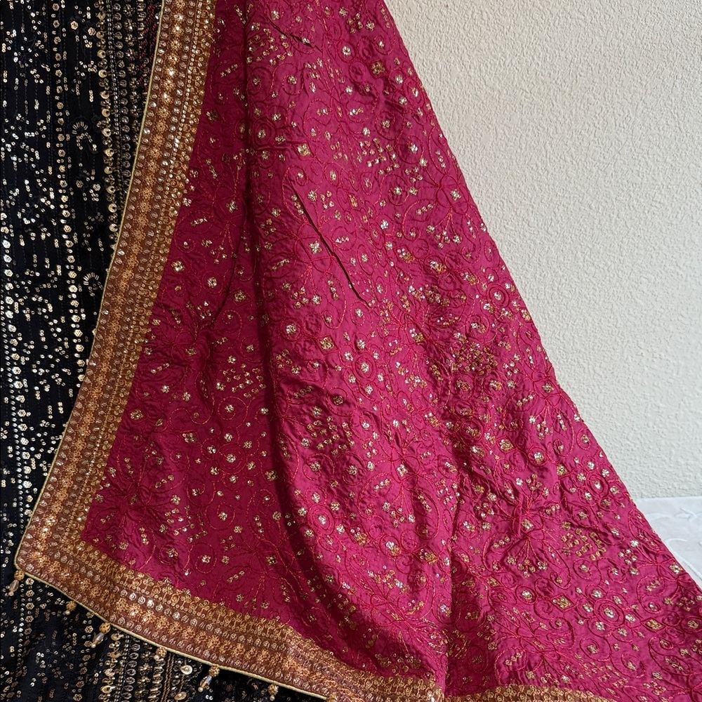 Three Piece Angrakha Style Long Pakistani Dress. New - Picture 6 of 12